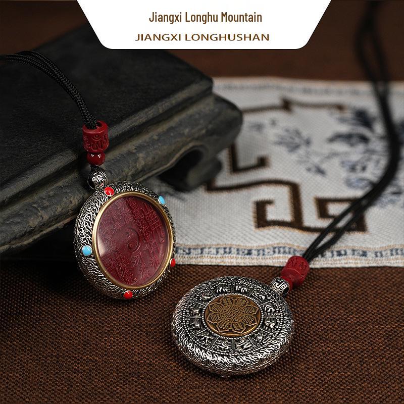 Longhu Secret Realm Rotating Zodiac Cinnabar Pendant for Men and Women