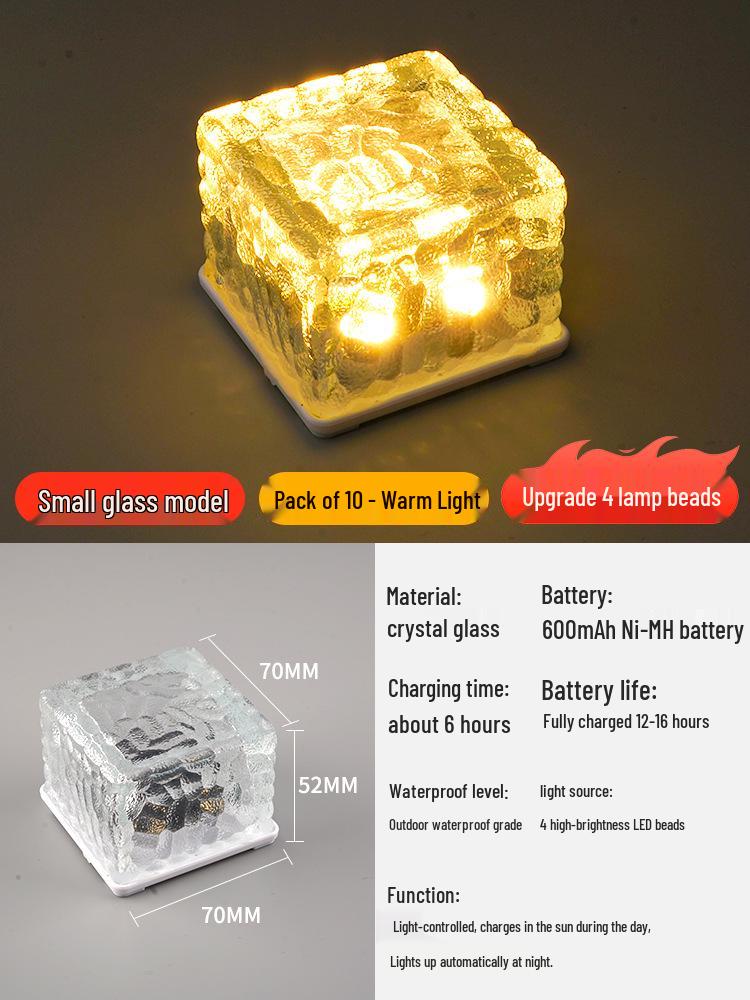 Solar Ice Brick Garden Light for Courtyards and Balconies – Enhance Your Outdoor Atmosphere