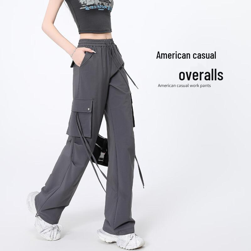 Women s American Style High-Waist Loose Cargo Pants 2XL