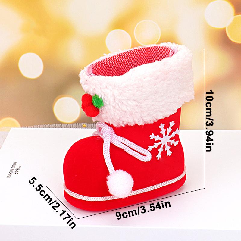 

1 шт. Красные конфетные сапоги Рождественский мешок конфет Рождественский подарочный мешок Рождественские украшения Рождественское украшение