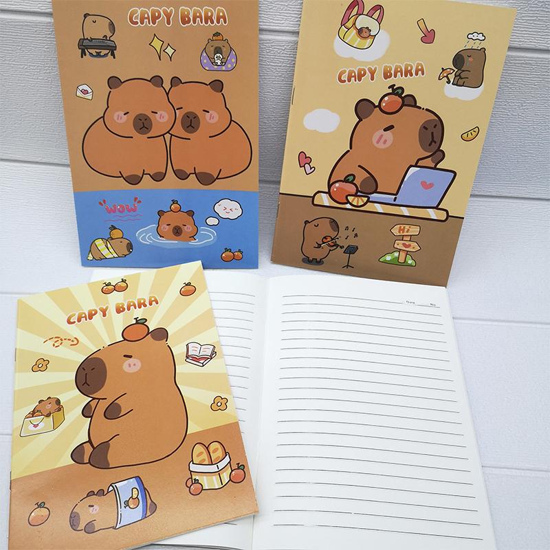 Kawaii Cartoon Capybara A5 Notebook Exercise Book Student Cute Learning Stationery Notepad Diary Gift