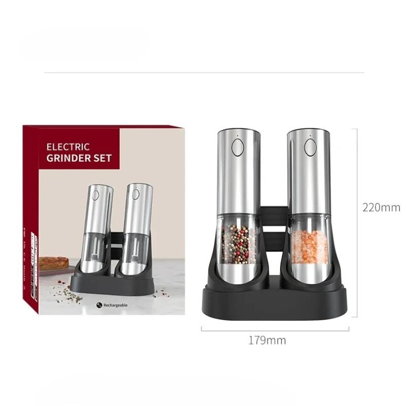 Electric Rechargeable Salt And Pepper Grinder With Adjustable Coarseness Refillable Mill Battery Powered Kitchen Gadget