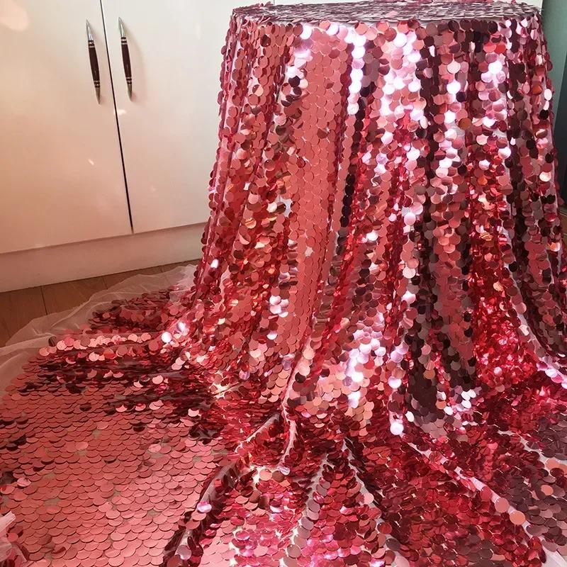 18mm Fish Scale Sequin Embroidered Fabric Photography Live Broadcast Background Decoration Cloth Stage Costumes Production