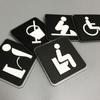 Black Toilet Sign Plate Acrylic  Wash RestrRoom Door Wall Label Sticker Wc Holder Signage Board Art Hotel Bathroom Decor