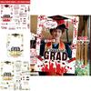 Graduation Celebration Photo Booth Supplies With Handheld Paper Frames For Festive Use