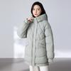 Down cotton-padded clothes women's medium and long bread clothes winter new loose cotton-padded jackets hooded casual cotton-padded jackets
