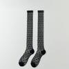 Crystal Silk Socks Women Stockings Summer Ultra-thin Transparent Knee Socks Polka Dot JK Girls Black White Long Socks Stockings