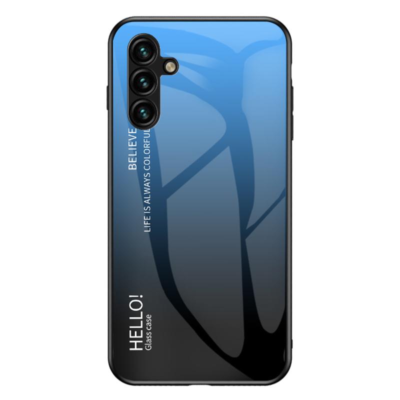 

Для Samsung Galaxy A24 4G (162,1 х 77,6 х 8,3 мм) Чехол-накладка с градиентным цветом, тонкий, ПК+ТПУ+закаленное стекло, чехол для телефона Gradient Blue Black