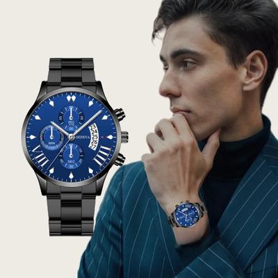 Mode Lässige Herrenuhr Rundes Zifferblatt Gentleman-Look Retro-Mode Neue Herren-Quarzuhr für Jede Situation