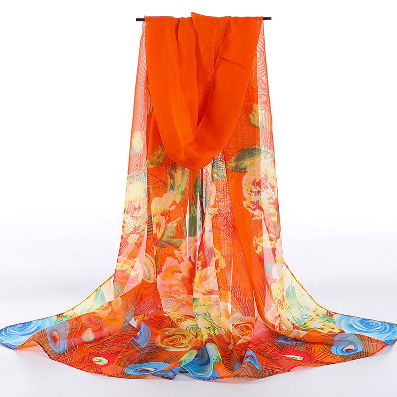 Scarf for Women Versatile and Fashionable Shawl  Spring and Autumn Korean Scarf  Thin Long Chiffon Large Yarn Scarf