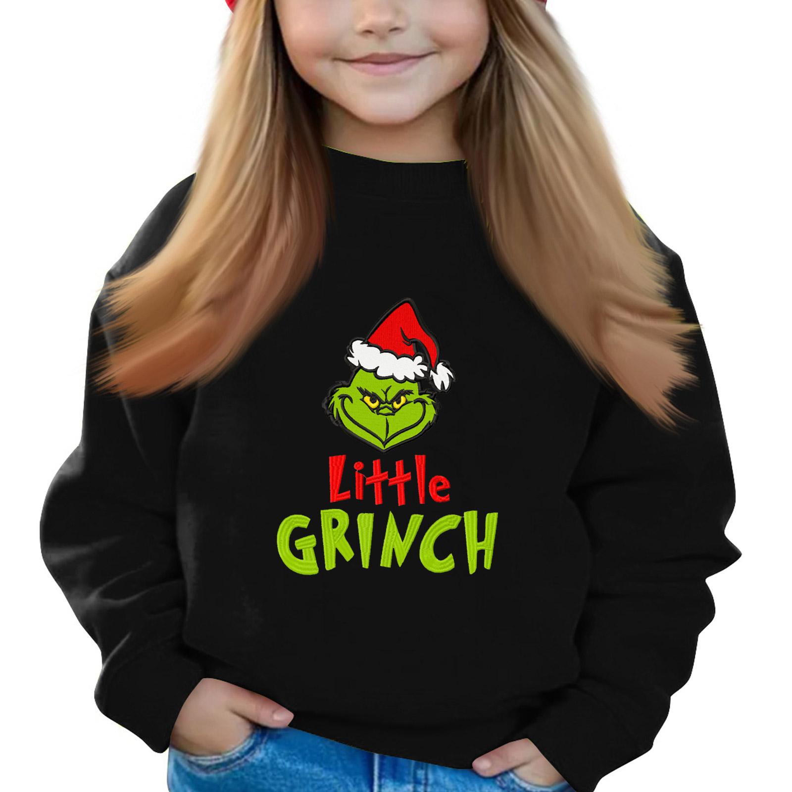 

Рождественские пуловеры с круглым вырезом для девочек, детские топы с принтом 100