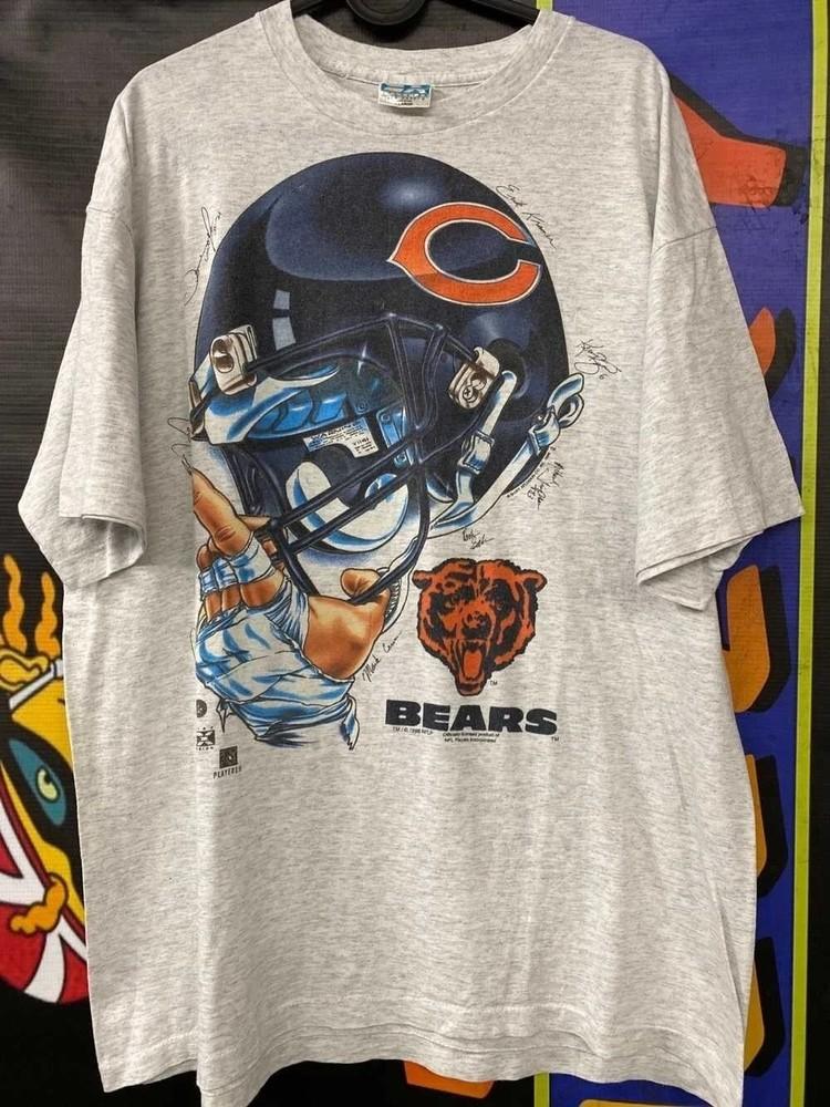 Винтажная футболка Chicago Bears NFL Футболка Унисекс Хлопок Мужская Женская S-5XL Унисекс Футболка XL