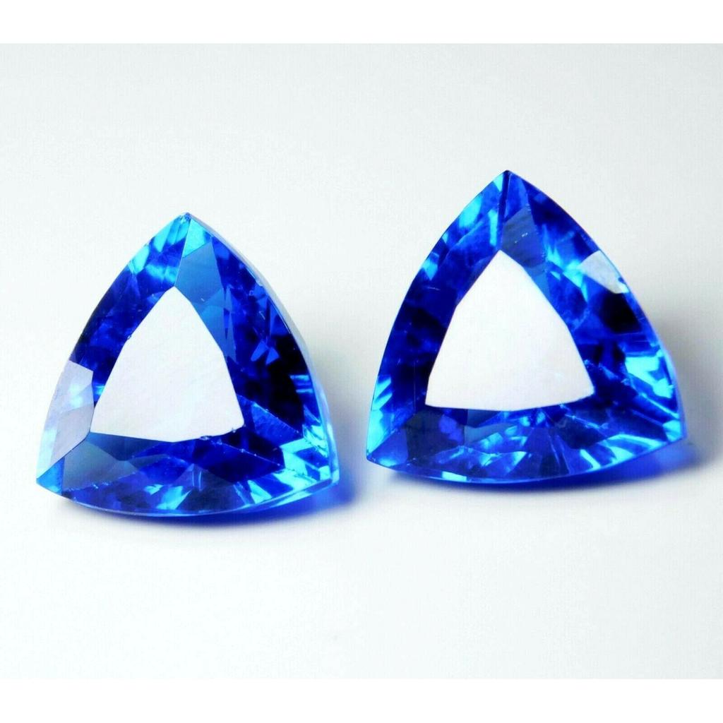 Natural Blue Tanzanite Loose Gemstone Trillion 8-10 Ct Each Pair for Jewelry Making and Crafts