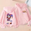 Fashionable Autumn Winter Long Sleeved Fun Cartoon Printed Hoodie Comfortable Warm Pullover Sports Casual Children's Zipper Hoodie