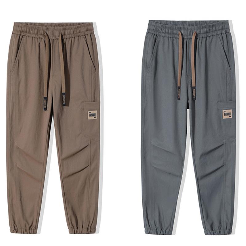 Spring And Autumn New Trendy American Overalls Men's Loose Legged Trousers Solid Color Casual Large Size Sports Pants For Men