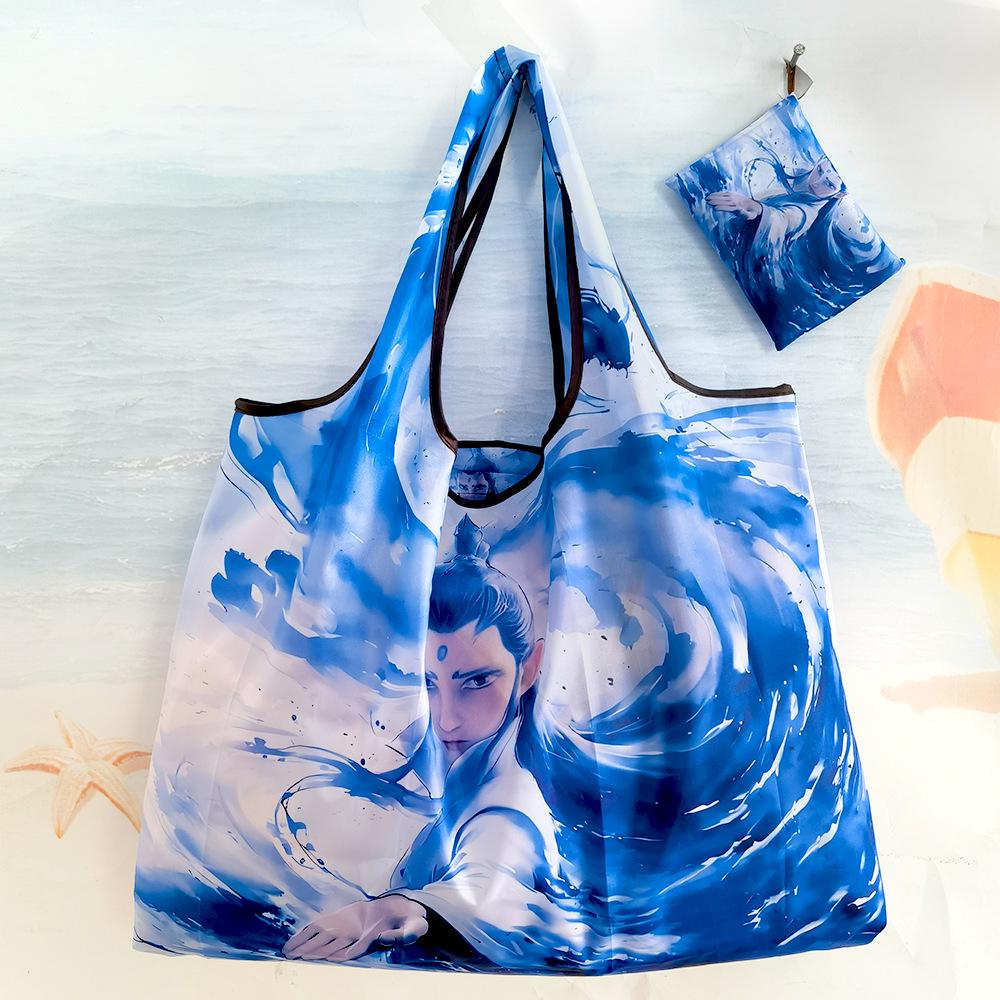 Eco-Friendly Cartoon Large Capacity Lightweight Foldable Shopping Tote Large