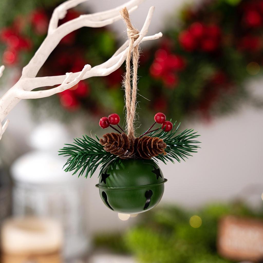 Ornements de cloches de Noël colorées Haobei: Petites Décorations d'Arbre et Pendentifs Carillons Éoliens en Rouge