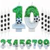 7pcs Birthday Number Candles White Soccer Number 0-9 Birthday Candles for Cake Topper for Kids Adults Party Anniversary Supplies