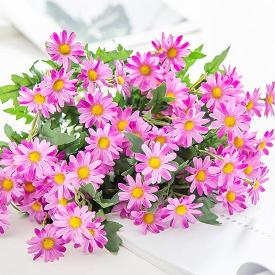 Delicate Faux Chrysanthemum Non-fading Realistic Vivid Maintenance Free Artificial Bouquet Party Decor