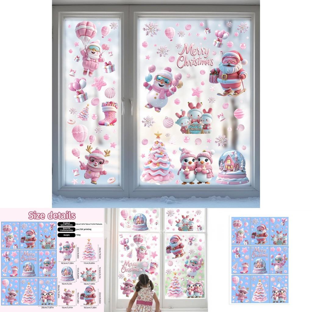 Santa Claus Wall Art Pvc Waterproof Christmas Window Sticker For Festive Decor