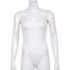 2022 European and American Women's Bodysuit Tight-fitting Thin Low-necked Chest Type Sexy Solid Color Sling Jumpsuit