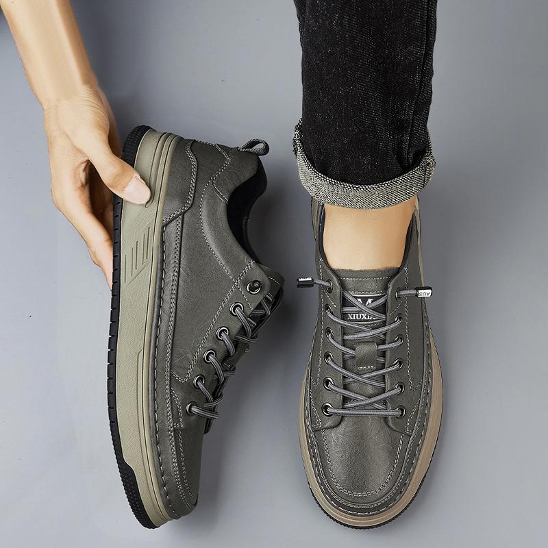 Mode Herbst und Winter Herren Freizeitlederschuhe Mode Business Echtes Leder Laufschuhe Outdoor Rutschfest Schnürschuhe Oxford Schuhe