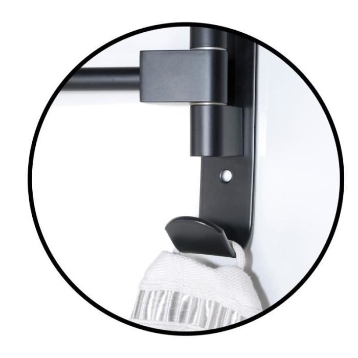 Wieszak na ręczniki ścienny - VIKING CHOICE - 46,5x30,5 cm - Stal - Czarny - Obrotowy