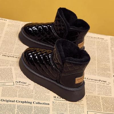Thick-soled Snow Boots Women's 2025 New Waterproof and Non-slip Winter Piled Thickened Warm and Non-slip Short Tube Heightening Cotton Shoes