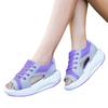 Large size sandals women's summer new fashion fish mouth sandals lace-up wedge heel rocking bottom sports sandals