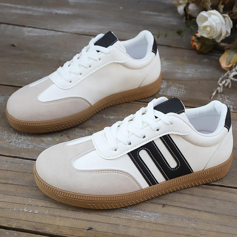 

Fashion Classic Patchwork Sports Shoes Women Lace Up Low Top Sneakers Woman Spring Autumn Concise Non Slip Wear Resistant Shoes Ladies 42 чёрный