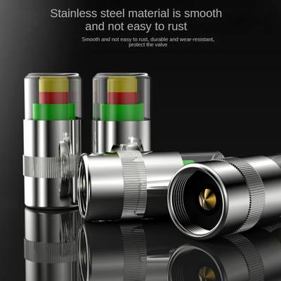 4pcs Car Tire Pressure Indicator Tire Pressure Gauge Indicator Alert Monitoring Valve Cap Sensor External Valve Detection