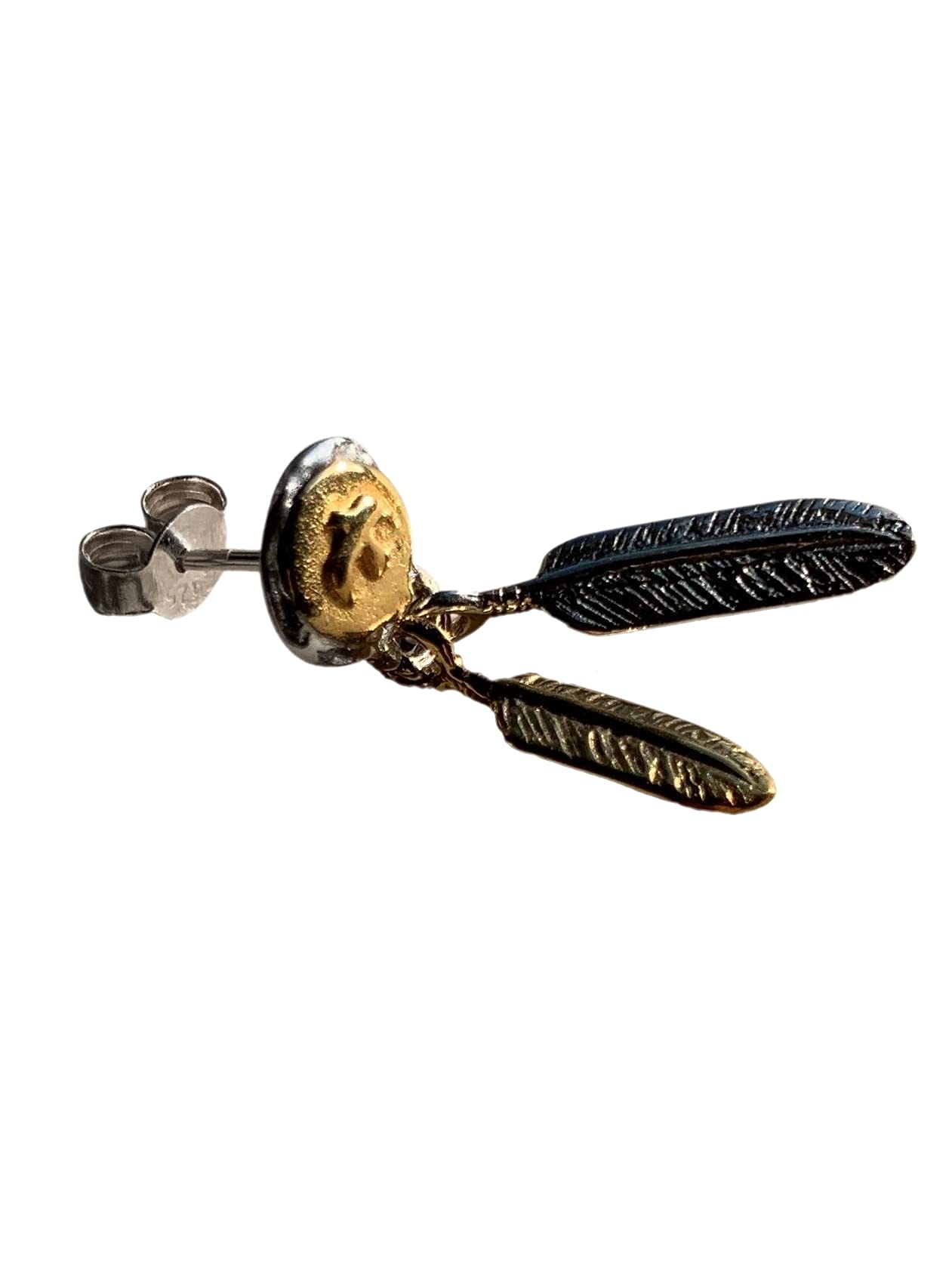 

Серьги Gorokuro Silver Eagle с застежками-гвоздиками, золотые индийские украшения [925] (Серебро 925)] Мужские Женские (Двухрядное перо)
