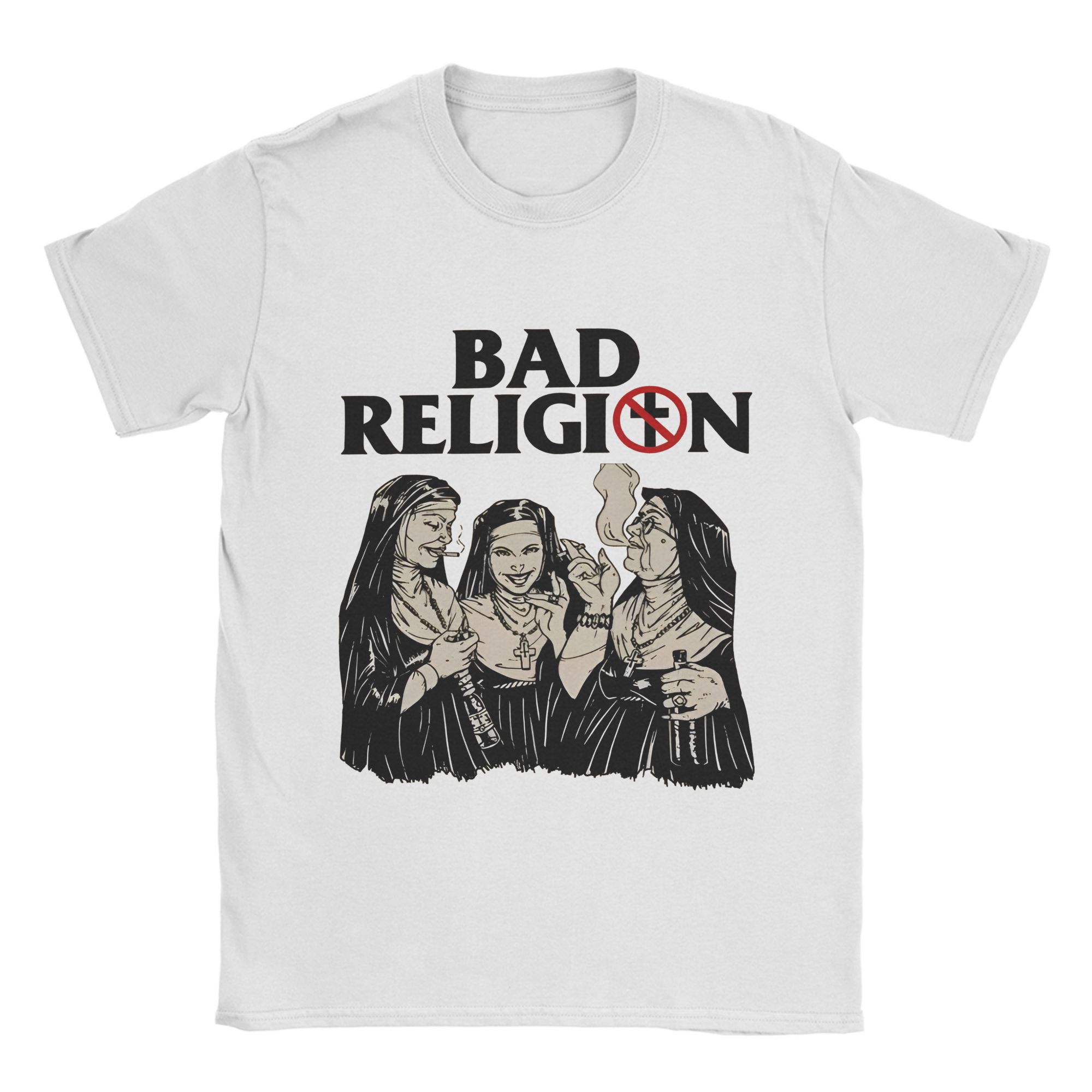 

Повсякденні футболки Bad Religion для чоловіків з круглим вирізом 100% бавовна Футболки з коротким рукавом Класичні топи S
