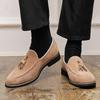 Fashion New Slip On Tassels Loafers New Men's Suede Patent Leather Shoes Designer Formal Wedding Dress Homecoming Footwear
