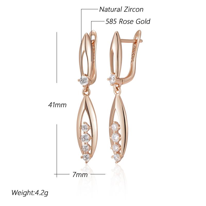 Innovative Design Shiny Natural Zircon Drop Earrings For Women Fashion  Rose Gold Color Romantic Daily Fine Jewelry