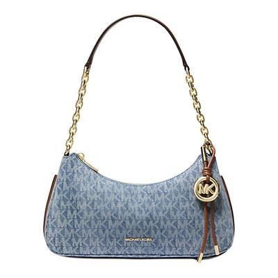 Michael Kors Nolita Mærke Presbyopi Printet Bomuld Skuldertaske Mellem Størrelse Dame Blå