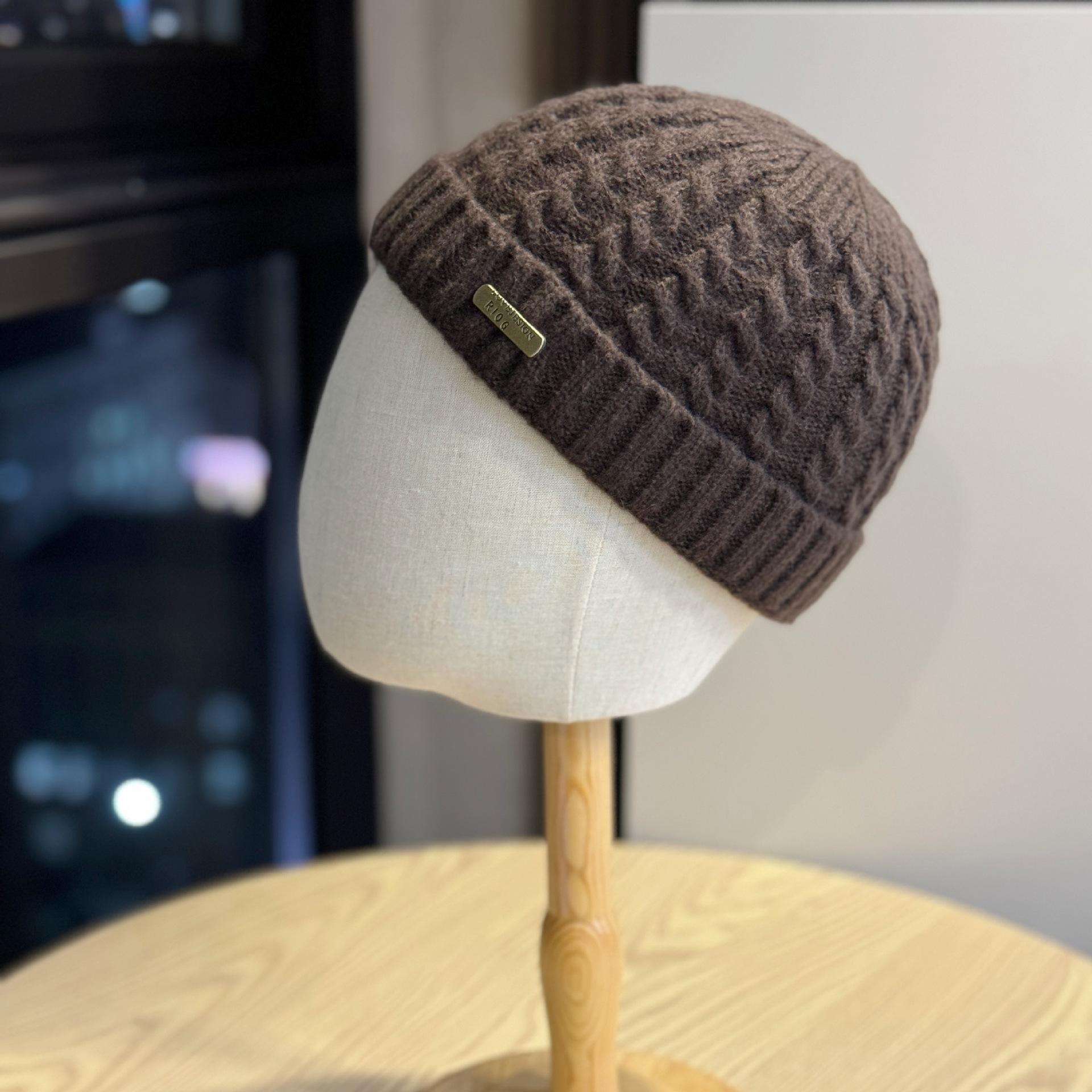 

Landlord Knitted Hat Autumn and Winter Warm and Cold Hat Men and Women Thin Trendy Street Baotou American Japanese Style Workwear Woolen Hat one size