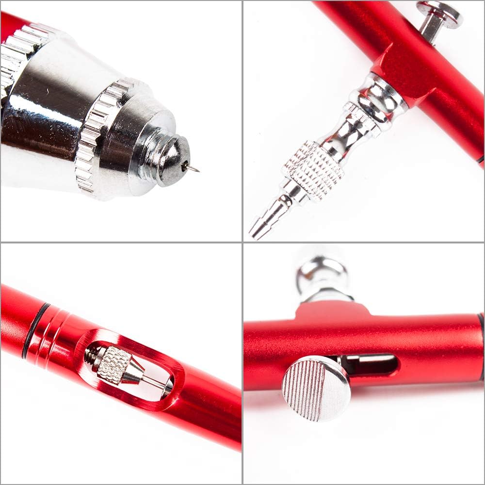 0.2mm/0.3mm/0.5mm Dual Action Airbrush Kit Gravity Airbrush Gun Spray Paint Gun Kit Complete Set Needle Nozzle Nozzlecap Setfor General-Purpose