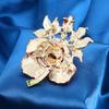 Luxury Heavy Industry Full Diamond Peony Flower Brooch Women's High-end Clothing Corsage Accessories Pendant Pin Dual-purpose Multi-function