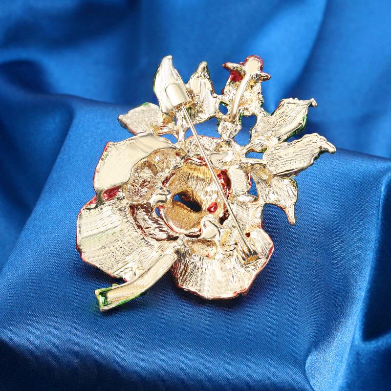 Luxury Heavy Industry Full Diamond Peony Flower Brooch Women's High-end Clothing Corsage Accessories Pendant Pin Dual-purpose Multi-function