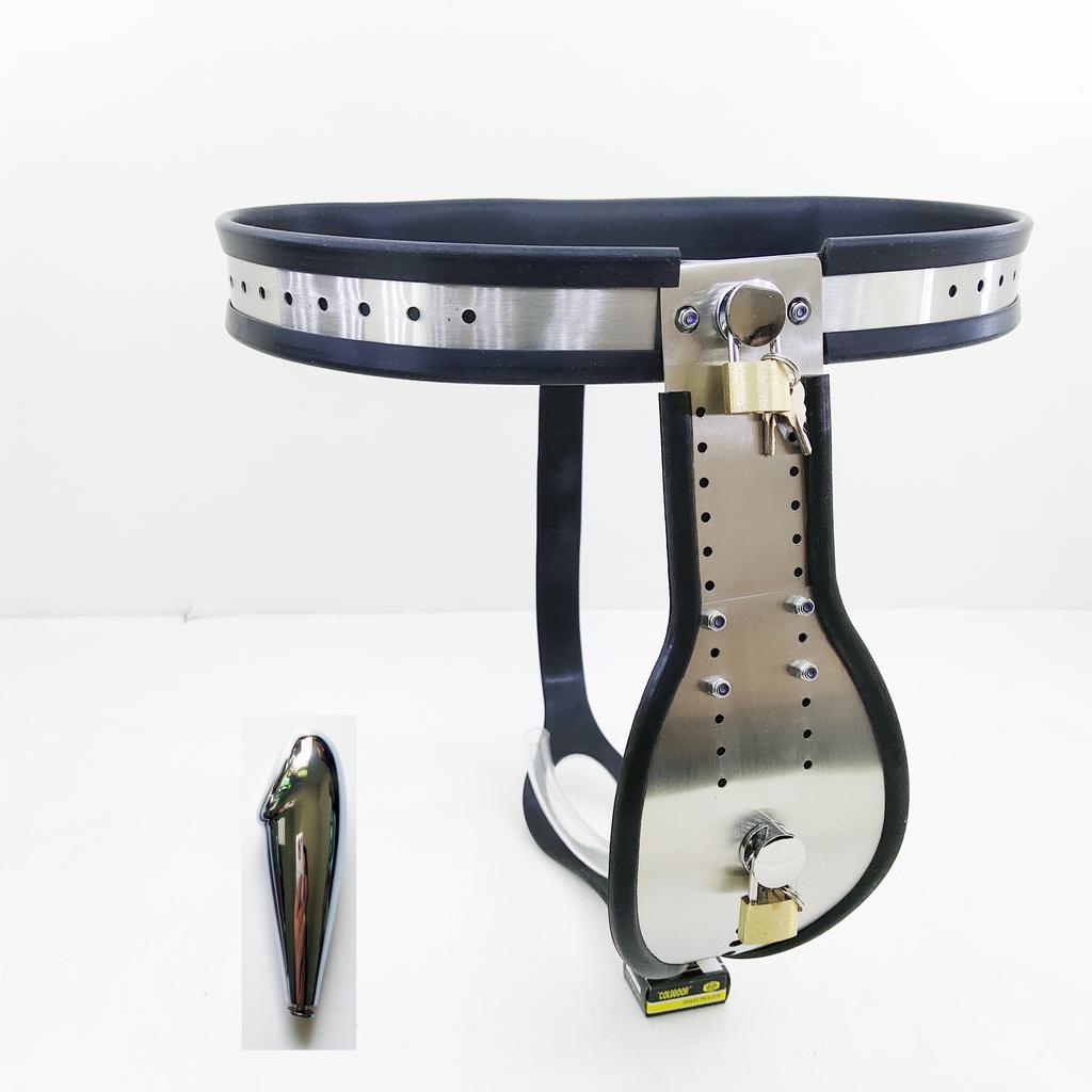 Male T-Type Stainless Steel Chastity Belt BDSM Bondage Metal Underwear Adult Games Sex Toys for Men Chastity Lock Erotic