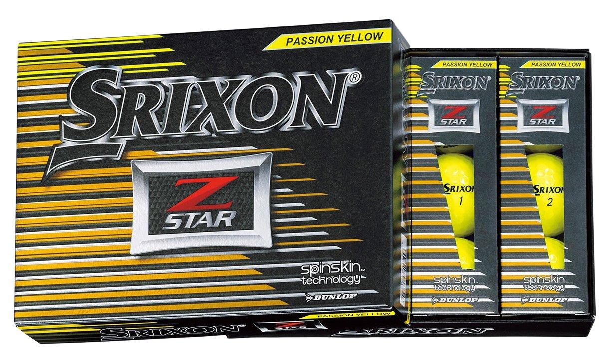 DUNLOP SRIXON Golf 2017 1 Dozen Premium Passion Yellow Z-STAR Balls, Model, (12 Balls),