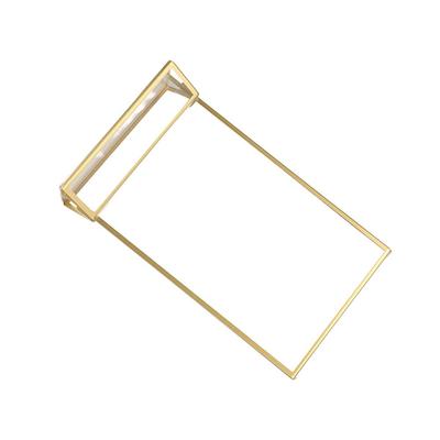 Transparent Acrylic Golden Sign Holder with Base Elegant Table Cards Picture Frame DIY Durable Label Holder