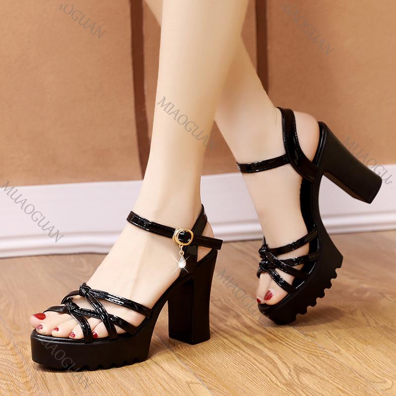Fashion New High-heeled Sandals Summer Shoes for Women Platform Soft Leather Comfortable Heightening Women's Shoes Party Sandales Femmes