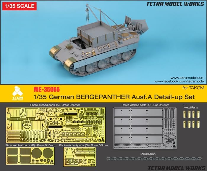 Tetra Model Seria ME Niemiecki Bergepanther Typ A Plastikowy Model Części ME3566 1/35 (dla TAK)