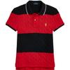 Polo SS24 Color Block Striped Cable Knit Logo Embroidered Slim Fit Short Sleeve Polo Shirt Women Tops Black WMPOKNINCU20898-001