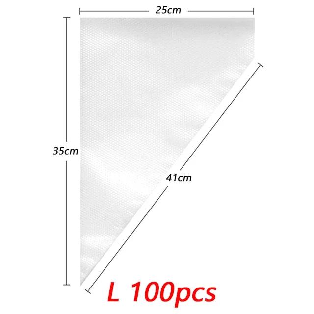 Disposable Pastry Baking Piping Bag Tools for Cake, Cupcake Confectionery Decorating (100PCS, S/M/L)
