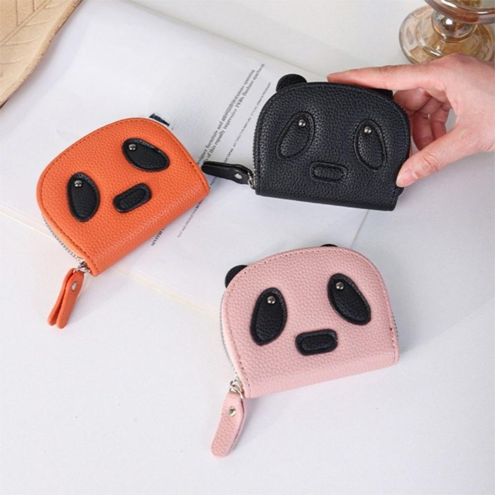 Mini Panda Card Holder Zipper Women Wallet Fashion PU Leather Coin Purse  Outdoor