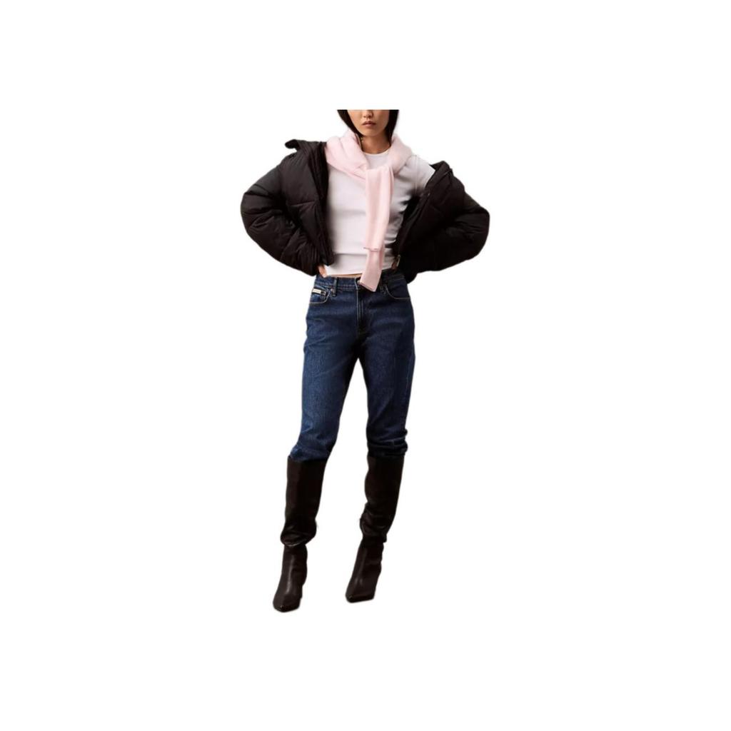 Calvin Klein Short Hooded Loose Long Sleeve Cotton Jacket Women Jackets Black 40WL409-001