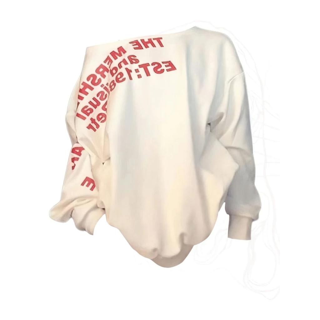 Y2k Sexy Oversize Tričko Dámské Streetwear Potisk Dlouhý rukáv Základní top Dámský Podzim Zima Korejská móda Oversized Trička Košile